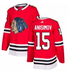 Mens Adidas Chicago Blackhawks 15 Artem Anisimov Authentic Red Fashion Gold NHL Jersey 