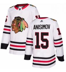 Mens Adidas Chicago Blackhawks 15 Artem Anisimov Authentic White Away NHL Jersey 