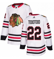 Mens Adidas Chicago Blackhawks 22 Jordin Tootoo Authentic White Away NHL Jersey 