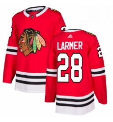 Mens Adidas Chicago Blackhawks 28 Steve Larmer Premier Red Home NHL Jersey 