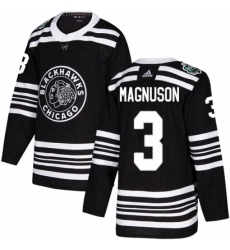 Mens Adidas Chicago Blackhawks 3 Keith Magnuson Authentic Black 2019 Winter Classic NHL Jersey 