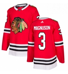 Mens Adidas Chicago Blackhawks 3 Keith Magnuson Premier Red Home NHL Jersey 