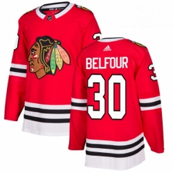 Mens Adidas Chicago Blackhawks 30 ED Belfour Premier Red Home NHL Jersey 