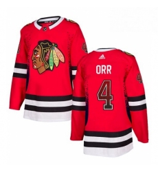 Mens Adidas Chicago Blackhawks 4 Bobby Orr Authentic Red Drift Fashion NHL Jersey 