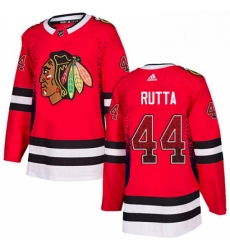 Mens Adidas Chicago Blackhawks 44 Jan Rutta Authentic Red Drift Fashion NHL Jersey 