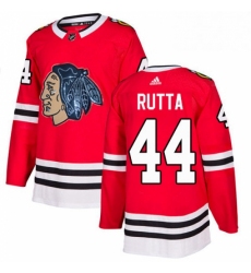 Mens Adidas Chicago Blackhawks 44 Jan Rutta Authentic Red Fashion Gold NHL Jersey 