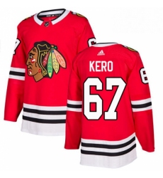 Mens Adidas Chicago Blackhawks 67 Tanner Kero Authentic Red Home NHL Jersey 