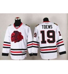 nhl jerseys chicago blackhawks #19 toews white[the skeleton head]