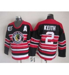 nhl jerseys chicago blackhawks 2 keith black-red[75th][patch A]