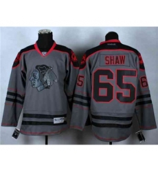 nhl jerseys chicago blackhawks #65 shaw grey