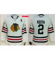 Women NHL Chicago Blackhawks #2 Duncan Keith classic white jerseys