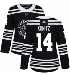 Womens Adidas Chicago Blackhawks 14 Chris Kunitz Authentic Black 2019 Winter Classic NHL Jerse