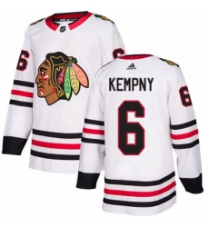 Womens Adidas Chicago Blackhawks 6 Michal Kempny Authentic White Away NHL Jersey 