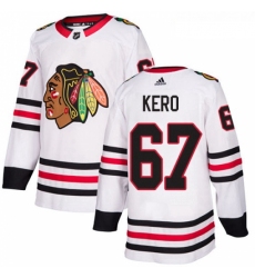 Womens Adidas Chicago Blackhawks 67 Tanner Kero Authentic White Away NHL Jersey 