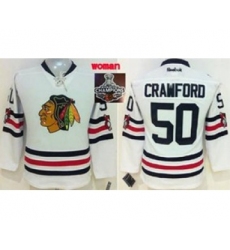 women nhl jerseys chicago blackhawks #50 crawford white[2015 winter classic][2015 Stanley cup champions]