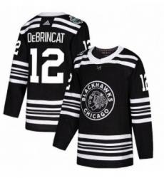 Youth Adidas Chicago Blackhawks 12 Alex DeBrincat Authentic Black 2019 Winter Classic NHL Jersey 