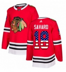 Youth Adidas Chicago Blackhawks 18 Denis Savard Authentic Red USA Flag Fashion NHL Jersey 