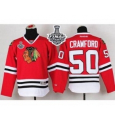 youth nhl jerseys chicago blackhawks #50 crawford red[2015 stanley cup]