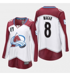 Women Adidas Colorado Avalanche 8 Cale Makar White Stitched Stanley Cup NHL Jersey