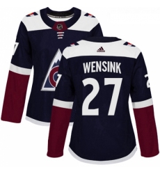 Womens Adidas Colorado Avalanche 27 John Wensink Authentic Navy Blue Alternate NHL Jersey 