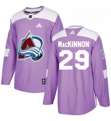 Youth Adidas Colorado Avalanche 29 Nathan MacKinnon Authentic Purple Fights Cancer Practice NHL Jersey 