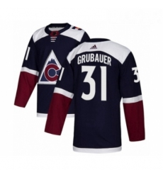 Youth Adidas Colorado Avalanche 31 Philipp Grubauer Premier Navy Blue Alternate NHL Jersey 