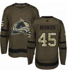 Youth Adidas Colorado Avalanche 45 Jonathan Bernier Premier Green Salute to Service NHL Jersey 