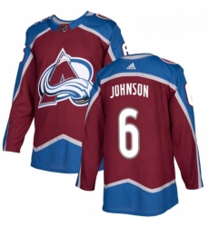 Youth Adidas Colorado Avalanche 6 Erik Johnson Authentic Burgundy Red Home NHL Jersey 