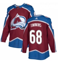 Youth Adidas Colorado Avalanche 68 Conor Timmins Authentic Burgundy Red Home NHL Jersey 