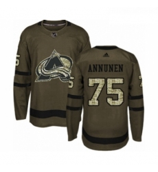 Youth Adidas Colorado Avalanche 75 Justus Annunen Authentic Green Salute to Service NHL Jersey 