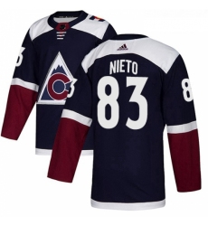 Youth Adidas Colorado Avalanche 83 Matt Nieto Authentic Navy Blue Alternate NHL Jersey 