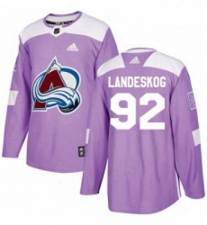 Youth Adidas Colorado Avalanche 92 Gabriel Landeskog Authentic Purple Fights Cancer Practice NHL Jersey 