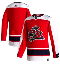 Men Columbus Blue Jackets Blank Red 2020 21 Reverse Retro Adidas Jersey