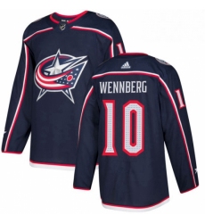 Mens Adidas Columbus Blue Jackets 10 Alexander Wennberg Authentic Navy Blue Home NHL Jersey 