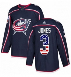 Youth Adidas Columbus Blue Jackets 3 Seth Jones Authentic Navy Blue USA Flag Fashion NHL Jersey 