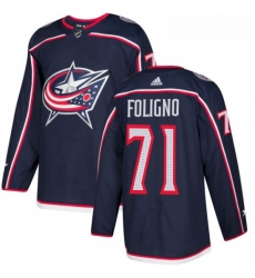 Youth Adidas Columbus Blue Jackets 71 Nick Foligno Authentic Navy Blue Home NHL Jersey 