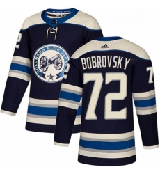 Youth Adidas Columbus Blue Jackets 72 Sergei Bobrovsky Authentic Navy Blue Alternate NHL Jersey 