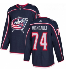 Youth Adidas Columbus Blue Jackets 74 Sam Vigneault Authentic Navy Blue Home NHL Jersey 