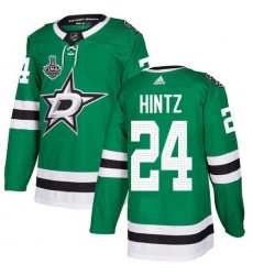 Men Adidas Dallas Stars 24 Roope Hintz Green Home Authentic 2020 Stanley Cup Final Stitched NHL Jersey