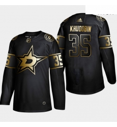 Stars 35 Anton Khudobin Black Gold Adidas Jersey