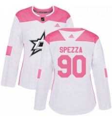 Womens Adidas Dallas Stars 90 Jason Spezza Authentic WhitePink Fashion NHL Jersey 