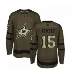 Youth Adidas Dallas Stars 15 Blake Comeau Premier Green Salute to Service NHL Jersey 