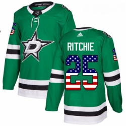 Youth Adidas Dallas Stars 25 Brett Ritchie Authentic Green USA Flag Fashion NHL Jersey 
