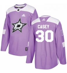 Youth Adidas Dallas Stars 30 Jon Casey Authentic Purple Fights Cancer Practice NHL Jersey 