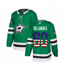 Youth Adidas Dallas Stars 60 Ty Dellandrea Authentic Green USA Flag Fashion NHL Jersey 