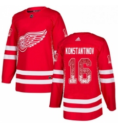 Mens Adidas Detroit Red Wings 16 Vladimir Konstantinov Authentic Red Drift Fashion NHL Jersey 