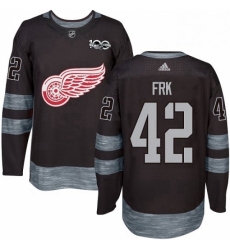 Mens Adidas Detroit Red Wings 42 Martin Frk Premier Black 1917 2017 100th Anniversary NHL Jersey 