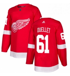 Mens Adidas Detroit Red Wings 61 Xavier Ouellet Authentic Red Home NHL Jersey 