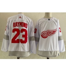 Red Wings 23 Lucas Raymond White 2020 21 Reverse Retro Adidas Jersey