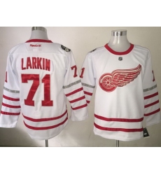 Red Wings 71 Dylan Larkin White 2017 Centennial Classic Reebok Jersey